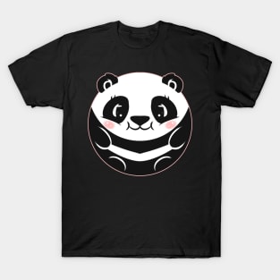 Black And White Circle Panda T-Shirt